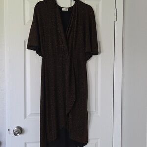 UMGEE USA Sparkle Knott Dress Metallic Copper Black Dress Sz L